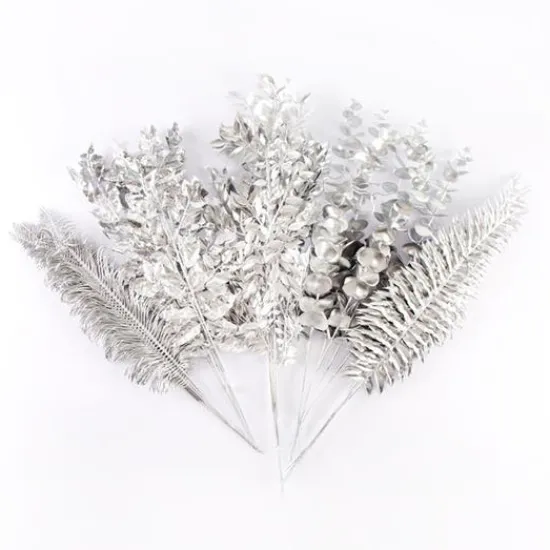 Craft Buddy Forever Flowerz Metallic Large Leaves Silver Sale
