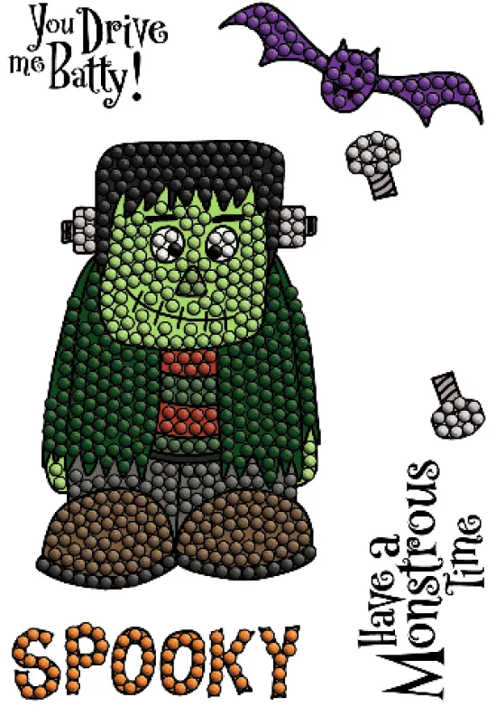 Craft Buddy Freaky Frankie - Crystal Art A6 Stamp Set Hot