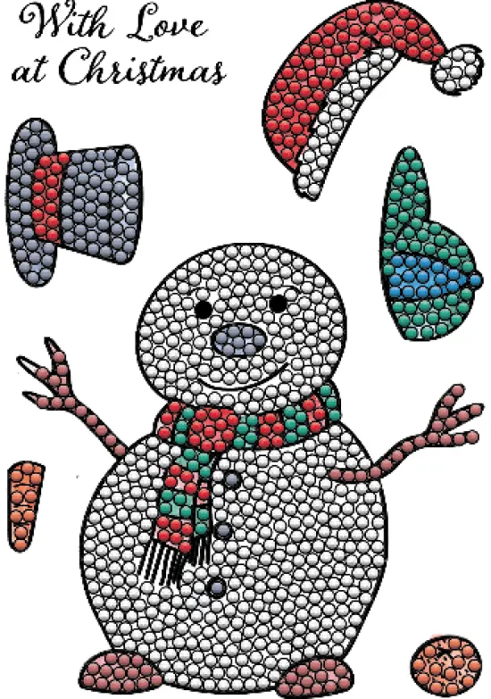 Craft Buddy "Friendly Snowman" Crystal Art A6 Stamp Set Hot
