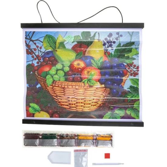 Craft Buddy "Fruit" Crystal Art Scroll Kit New