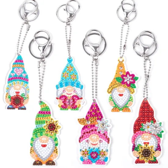 Craft Buddy "Garden Gnomes" Crystal Art Keyring Set Discount