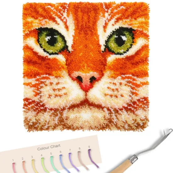 Craft Buddy "Ginger Cat" Latch Hook Rug Kit 53.5*53.5cm Outlet
