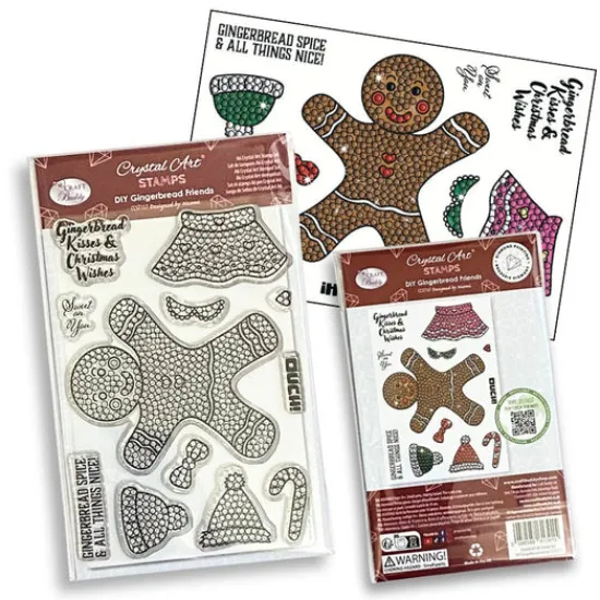Craft Buddy "Gingerbread Friends” Crystal Art A6 Stamp Set Clearance
