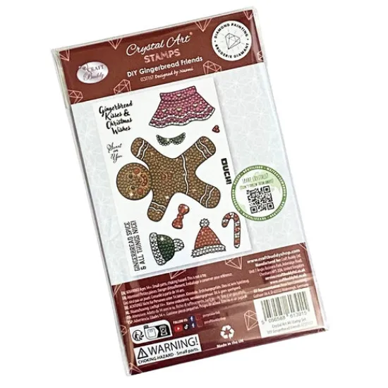 Craft Buddy "Gingerbread Friends” Crystal Art A6 Stamp Set Clearance