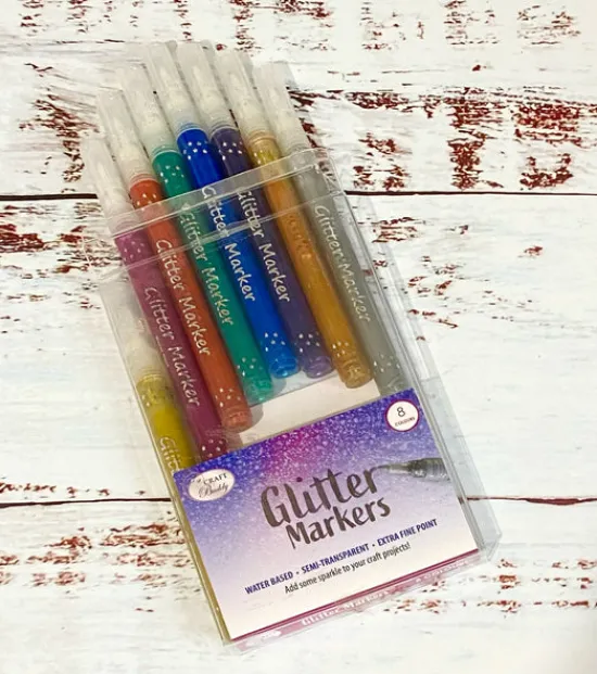 Craft Buddy GM8: Glitter Markers Set of 8 Sale