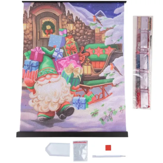 Craft Buddy ‘Gnome with Gifts’ Crystal Art Scroll Kit 35x45cm Discount