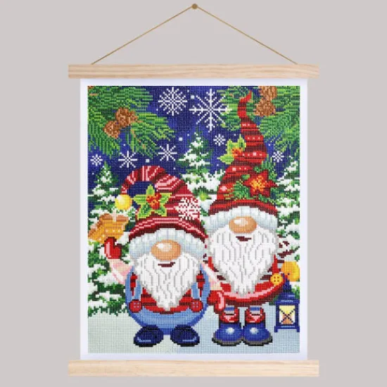 Craft Buddy "Gnomes" Crystal Art Scroll Kit 35x45cm Clearance