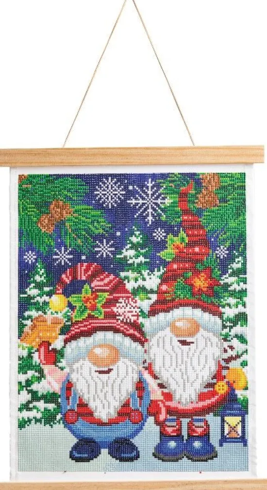 Craft Buddy "Gnomes" Crystal Art Scroll Kit 35x45cm Clearance