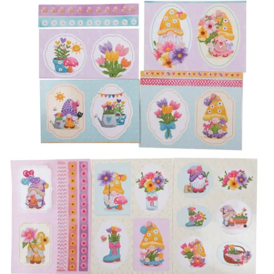 Craft Buddy "Gnomes Flower Garden" Crystal Art Paper Crafting Kit Fashion