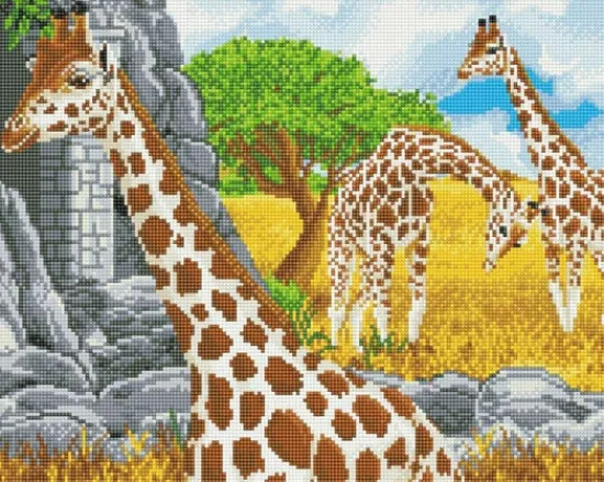 Craft Buddy "Grazing Giraffes" Crystal Art Canvas Kit 40x50cm Hot