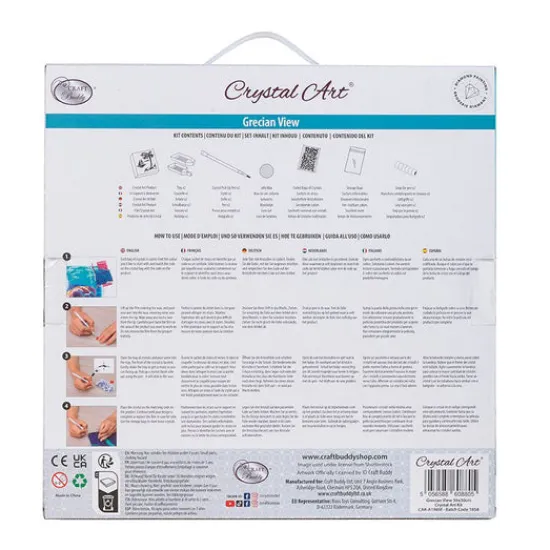 Craft Buddy “Grecian View” Crystal Art Canvas Kit 30x30cm Fashion