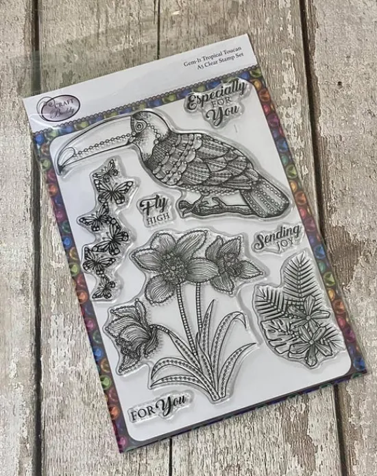 Craft Buddy GS15 : Gem It! Tropical Toucan A5 Clear Stamp Set Best