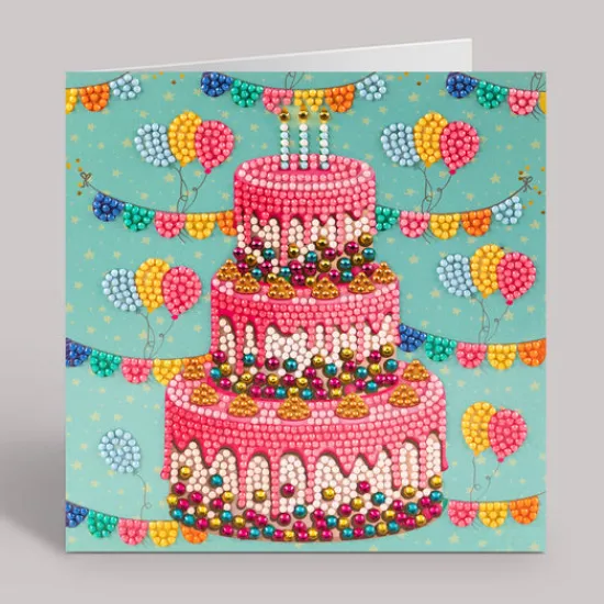 Craft Buddy "Happy Birthday" Crystal Art Card 18x18cm Hot