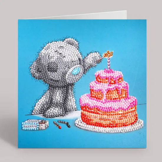 Craft Buddy "Happy Birthday" Tatty Teddy Crystal Art Card - 18x18cm Online