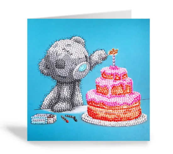 Craft Buddy "Happy Birthday" Tatty Teddy Crystal Art Card - 18x18cm Online