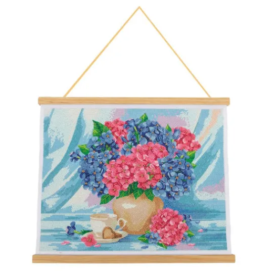 Craft Buddy "Happy Hydrangeas" Crystal Art Scroll Kit Clearance