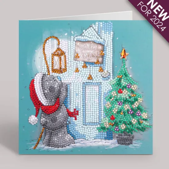 Craft Buddy "Happy Xmas!" Tatty Teddy Crystal Art Card Discount