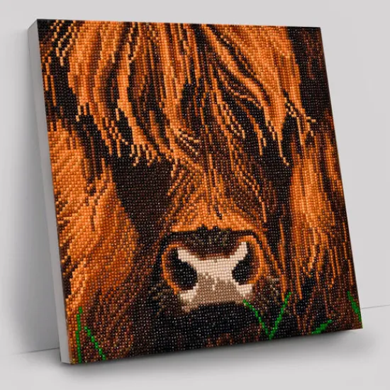 Craft Buddy "Highland Cow" Crystal Art Canvas Kit 30x30cm Outlet