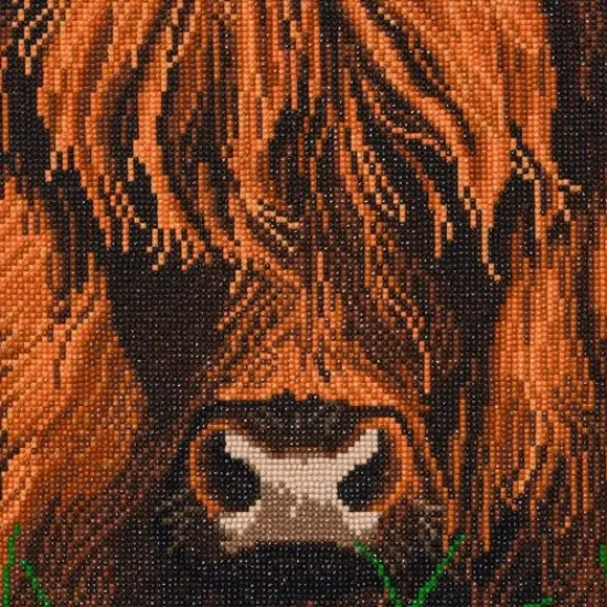 Craft Buddy "Highland Cow" Crystal Art Canvas Kit 30x30cm Outlet