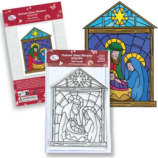 Craft Buddy "Holy Family” Stained Glass A6 Stamp Set Sale