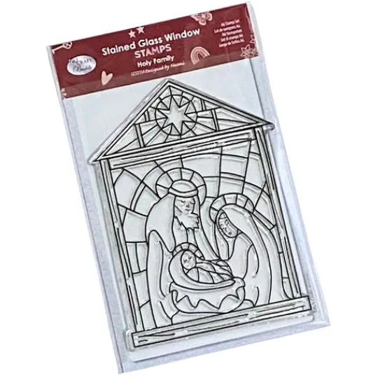 Craft Buddy "Holy Family” Stained Glass A6 Stamp Set Sale