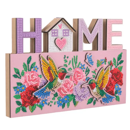 Craft Buddy Home Sign Crystal Art Wooden Decoration Kit Best