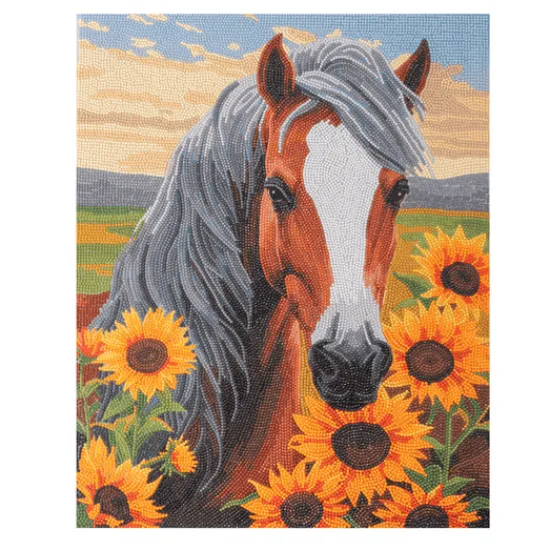 Craft Buddy "Horse With Sunflowers" Crystal Art Canvas Kit 40x50cm Outlet