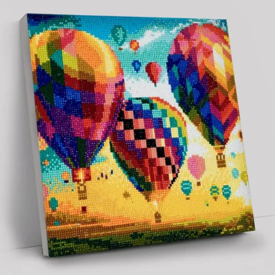 Craft Buddy "Hot Air Balloons" Crystal Art Canvas Kit 30x30cm Clearance