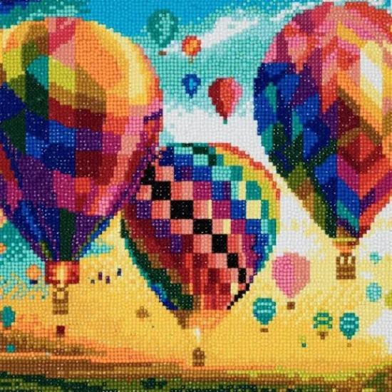 Craft Buddy "Hot Air Balloons" Crystal Art Canvas Kit 30x30cm Clearance