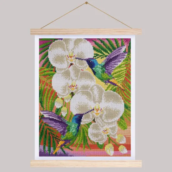 Craft Buddy "Hummingbirds" Crystal Art Scroll Kit 35x45cm Fashion