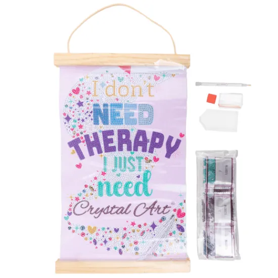 Craft Buddy I Don't Need Therapy Mini Crystal Art Scroll Kit 20x30 New