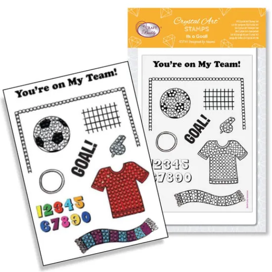 Craft Buddy "It's A Goal!" Crystal Art A6 Stamp Set Clearance
