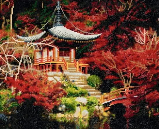 Craft Buddy "Japanese Temple" Crystal Art Canvas Kit 40x50cm Sale