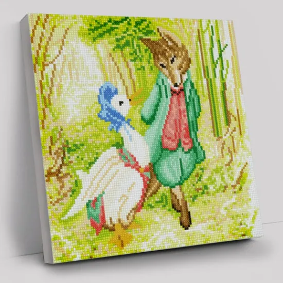 Craft Buddy "Jemima Puddle-Duck and Mr Fox" Crystal Art Canvas 30x30cm Hot