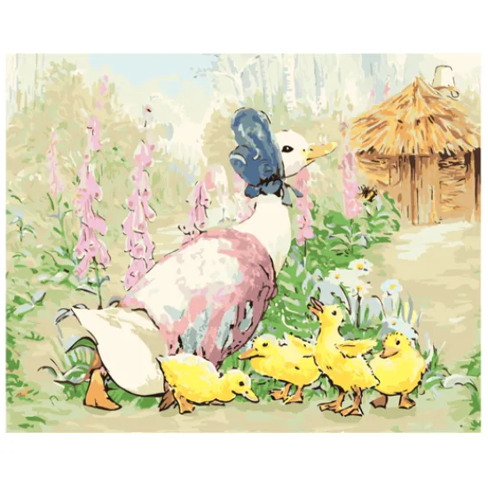 Craft Buddy "Jemima Puddle-Duck" Paint By Numb3rs Canvas Kit 40x50cm New