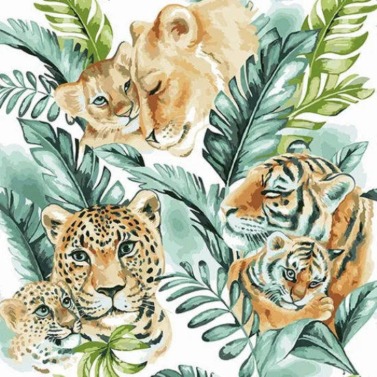 Craft Buddy "Jungle Cats" Paint By Numb3rs Kit 50x50cm Discount