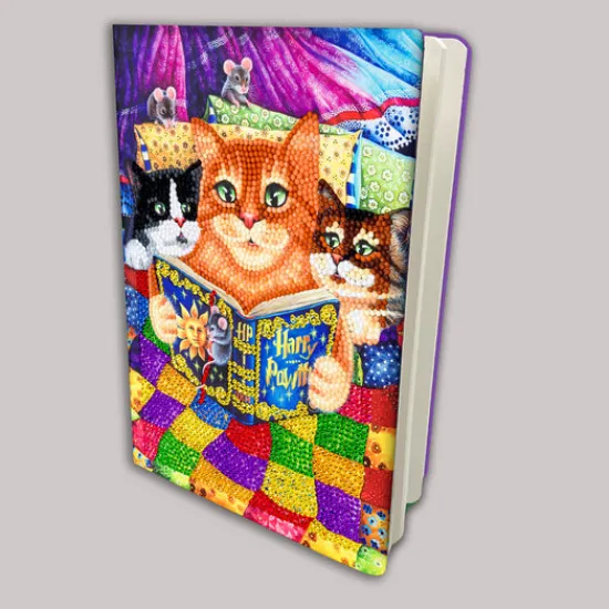Craft Buddy "Kitten Bedtime Stories" Crystal Art Notebook Kit 26x18cm Best