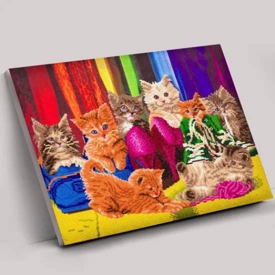 Craft Buddy "Kitten Footware" Crystal Art Canvas Kit 40x50cm Outlet