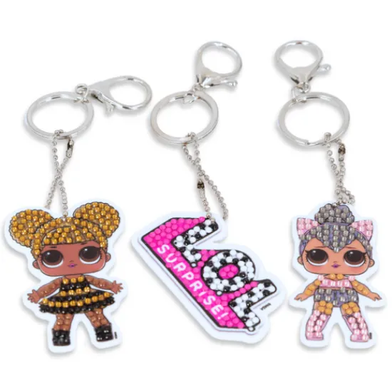 Craft Buddy "Kitty Queen & Queen Bee" Crystal Art Keyring Kit New