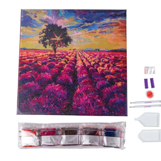 Craft Buddy “Lavender Field” Crystal Art Canvas 30x30cm Sale
