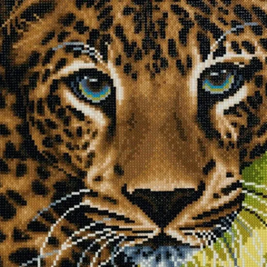 Craft Buddy "Leopard" Crystal Art Canvas Kit 30x30cm New