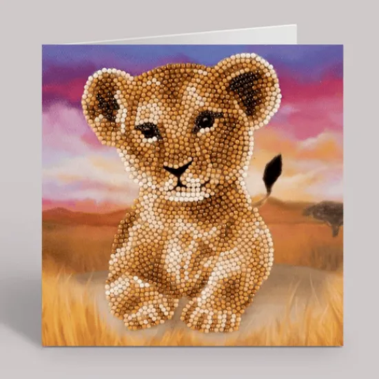 Craft Buddy "Lion Cub" Crystal Art Card 18x18cm Sale