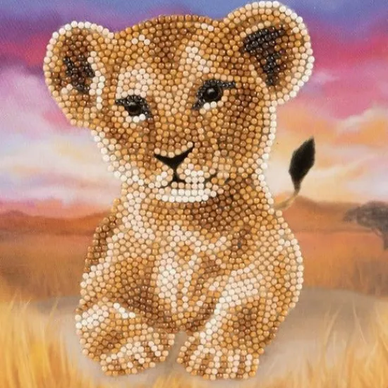 Craft Buddy "Lion Cub" Crystal Art Card 18x18cm Sale