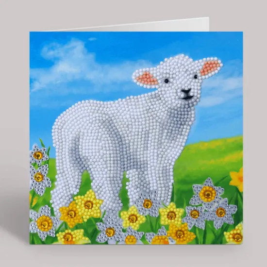 Craft Buddy "Little Lamb" Crystal Art Card 18x18cm Hot