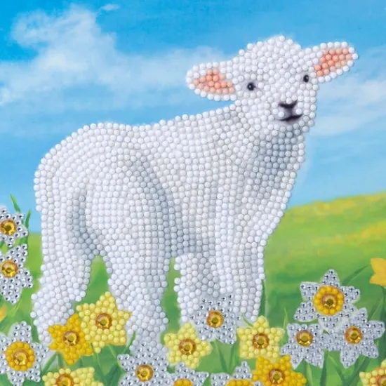 Craft Buddy "Little Lamb" Crystal Art Card 18x18cm Hot