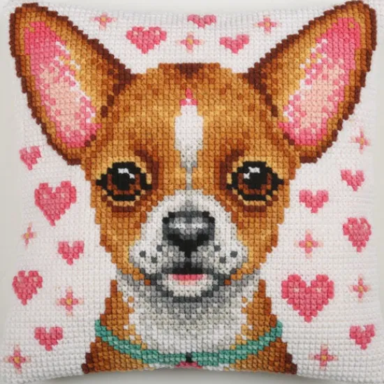 Craft Buddy "Madly in Love" Cross Stitch Cushion kit 43x43cm Clearance