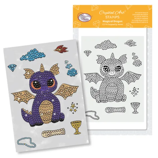 Craft Buddy "Magical Dragon" Crystal Art A6 Stamp Set Best