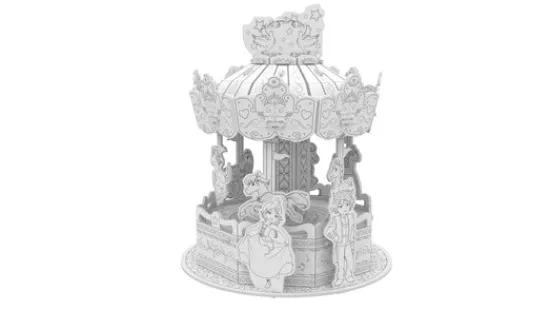 Craft Buddy "Magical Merry Go Round" 3D Colour Me Puzzle Kit New