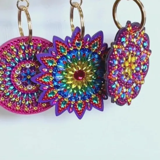 Craft Buddy "Mandalas" Crystal Art Keyring Set x3 Best