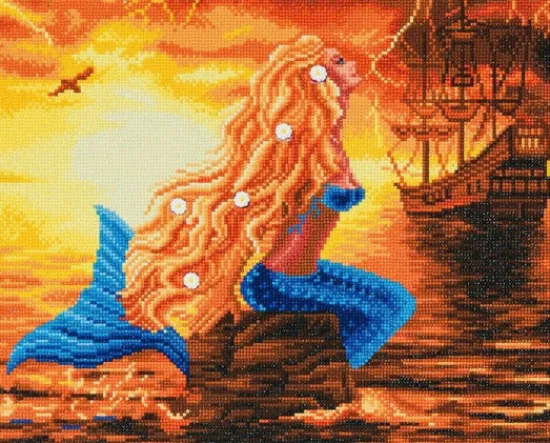 Craft Buddy "Mermaid Dreams" Crystal Art Canvas Kit 40x50cm New